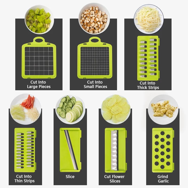 14 in 1 Multifunctional Vegetable Chopper Onion Chopper Handle Food Grate Food Chopper Kitchen