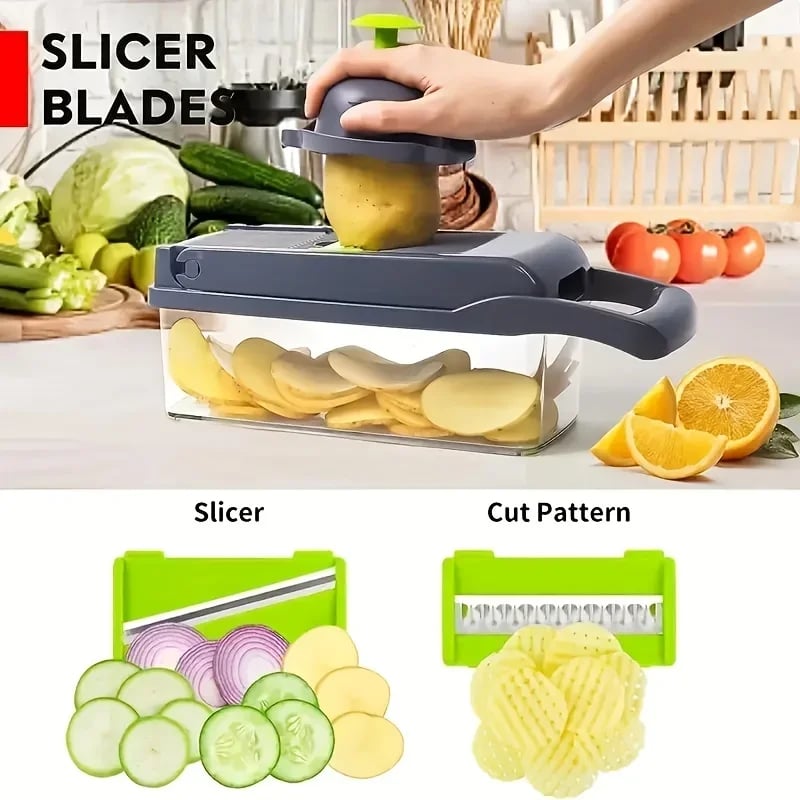 14 in 1 Multifunctional Vegetable Chopper Onion Chopper Handle Food Grate Food Chopper Kitchen
