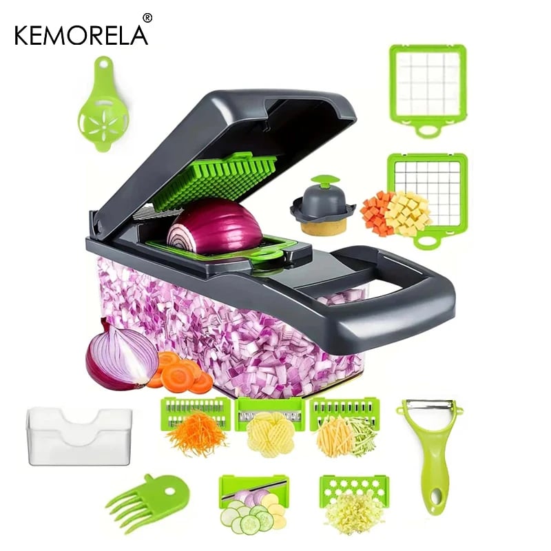 14 in 1 Multifunctional Vegetable Chopper Onion Chopper Handle Food Grate Food Chopper Kitchen