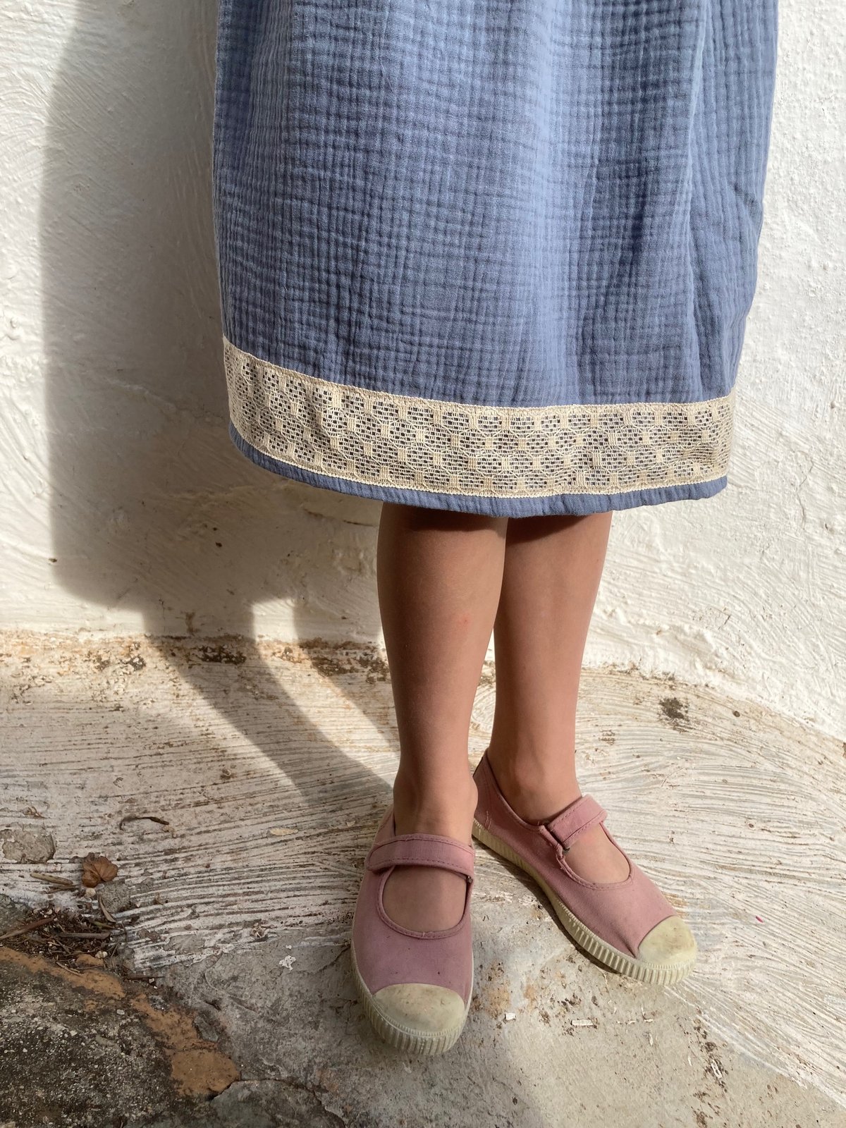 Easy Skirt vintage lace- skyblue- unique collection | robe