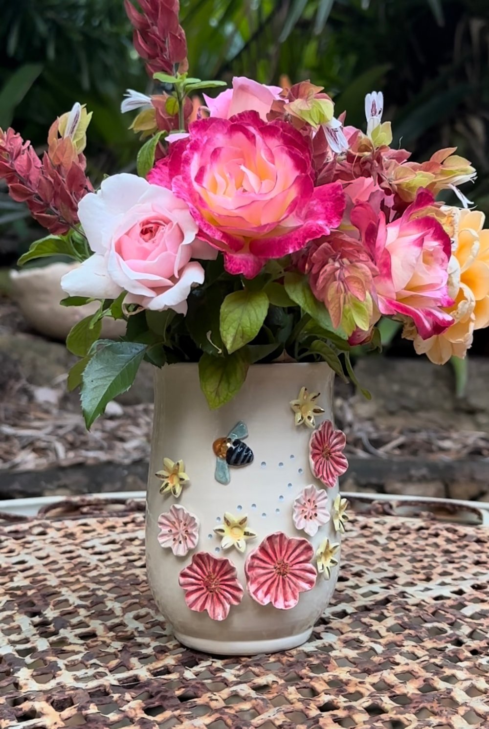 Image of Blue Banded Bee Vase (large)