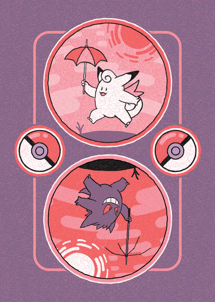 Image of Gengar and Clefable