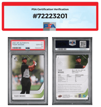 Image 1 of 2021 SP Authentics Tiger Woods #1 PSA 10 Gem Mint