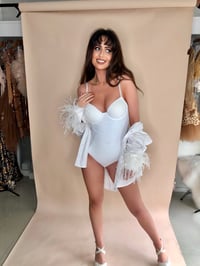 Image 6 of White Ostrich Feather Shirt