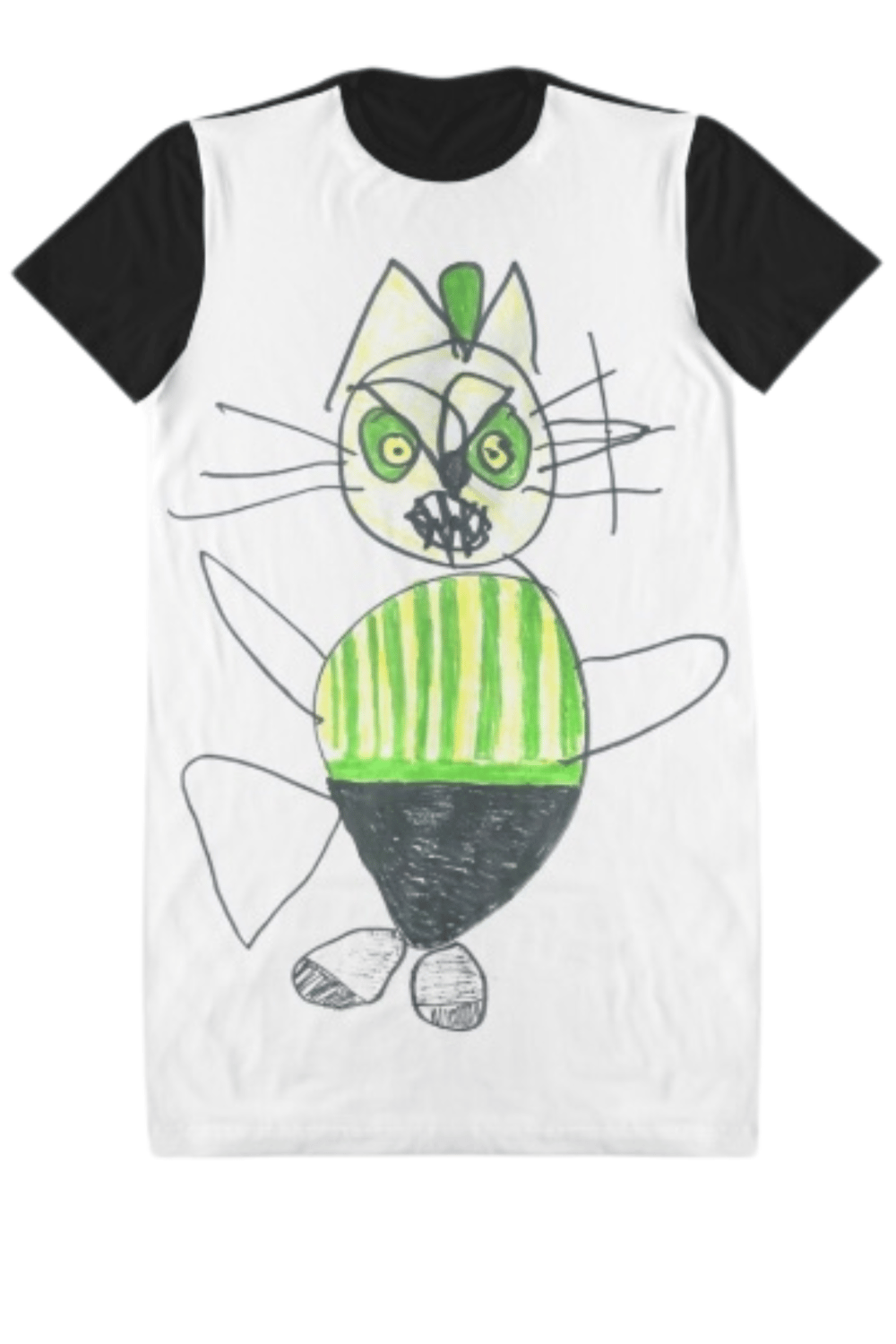 Image of Creepy Cat Tee Dress