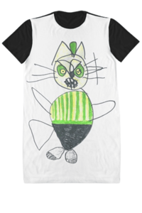 Creepy Cat Tee Dress