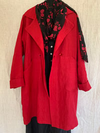 Image 1 of Isabella Coat in rustic red linen