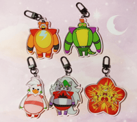 Image 2 of NAF Chonky Charms Freddy,Monty, Roxy, Chika, SunMoon 