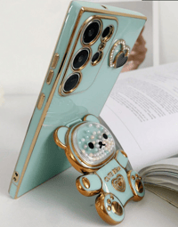 Image 1 of A Trendy And Stylish Candy Bear Phone Case With Electroplated Bracket