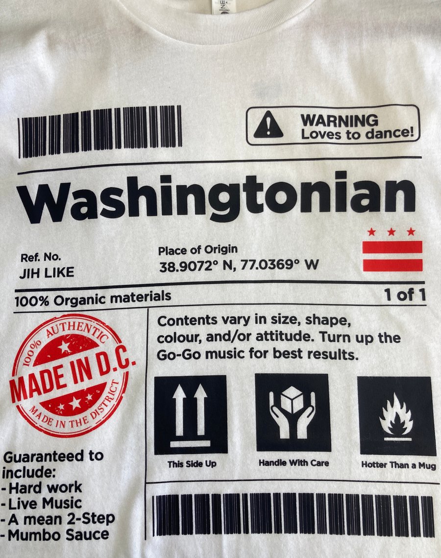 Image of MITCHCRAFT "WASHINGTONIAN WARNING LABEL" White T-shirt