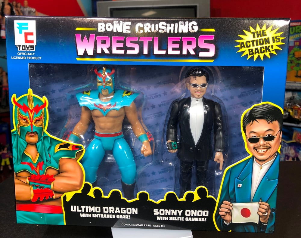 in stock -- Ultimo Dragon & Sonny Onoo Bone Crushing Wrestlers 2-Pack VARIANT BLUE BLACK