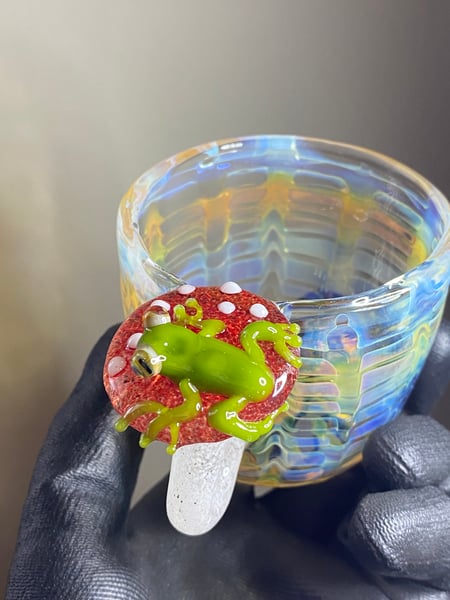 Image of Teacup with amanita mushroom and frog handle