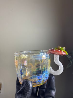 Image of Teacup with amanita mushroom and frog handle