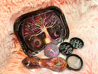 Image 9 of  3 Piece Tree Of Life Metal Rolling Tray And Grinder Set