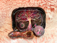 Image 15 of  3 Piece Tree Of Life Metal Rolling Tray And Grinder Set