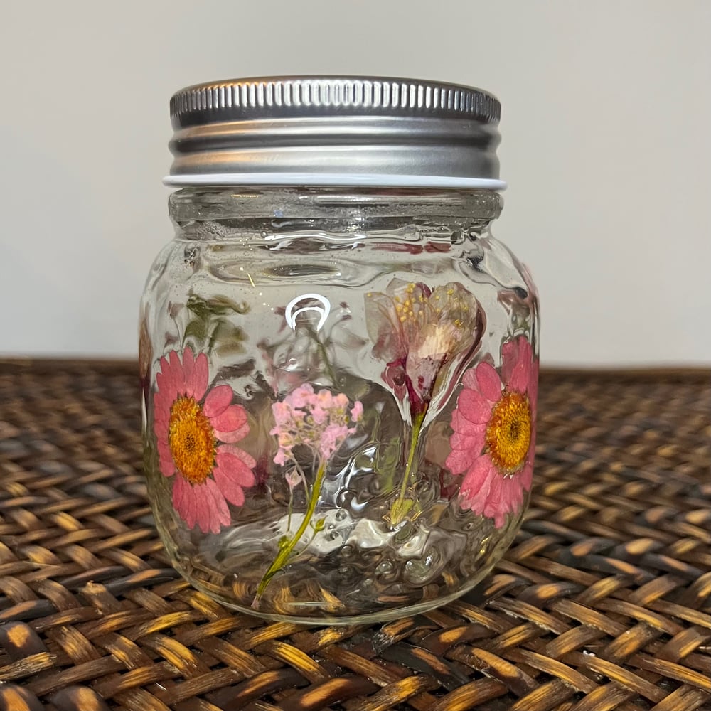 Image of pink flower jar