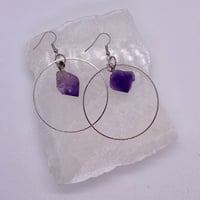 Image 2 of Amethyst Hoop Earrings 