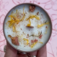 Image of oatmilk + honey scented tin candle