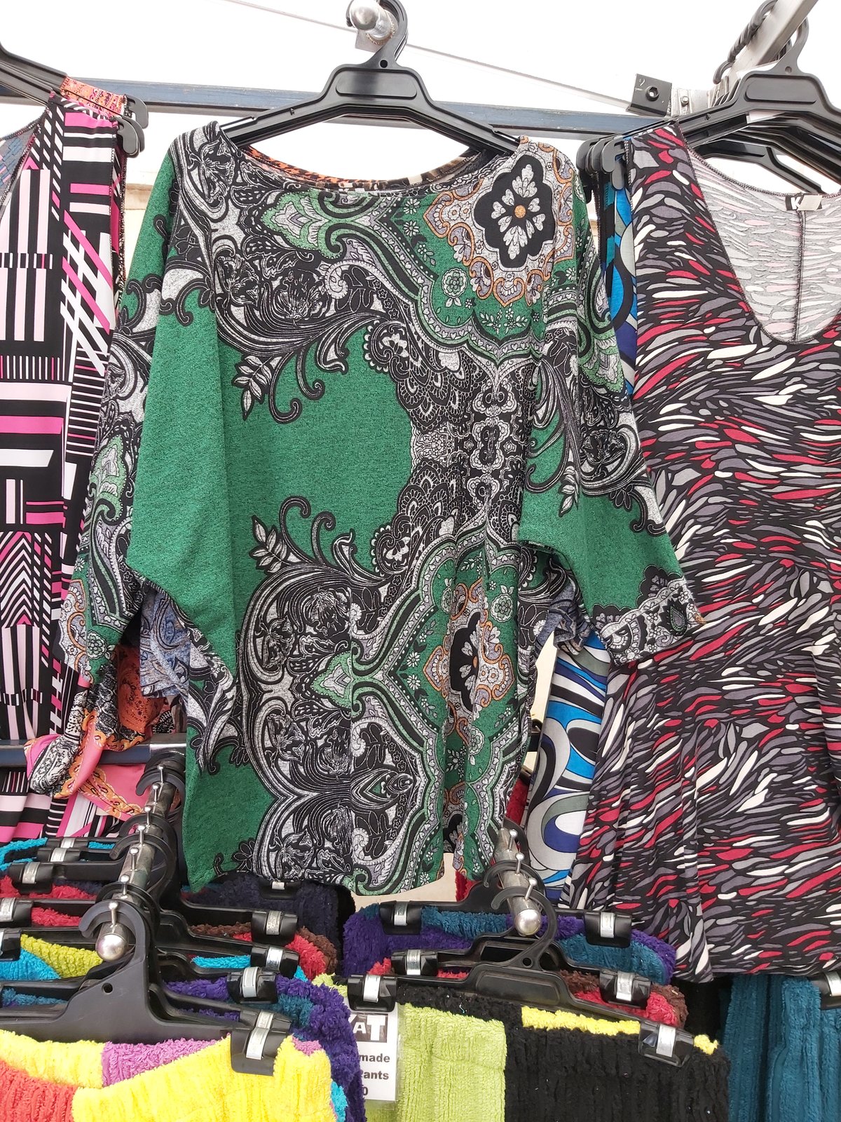 Image of Batwing top/dress in Green Paisley 
