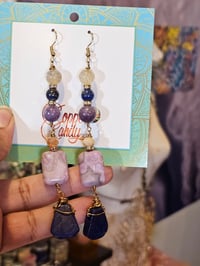 Image 1 of Eternity earrings (lavender lemon drop) 