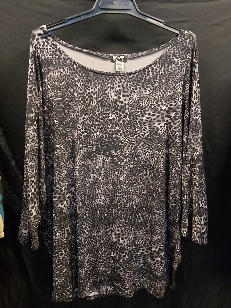 Image of Oversize Batwing top in leopard print