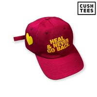 Heal & never go back (Dad Hat) Ruby Red/ Yellow
