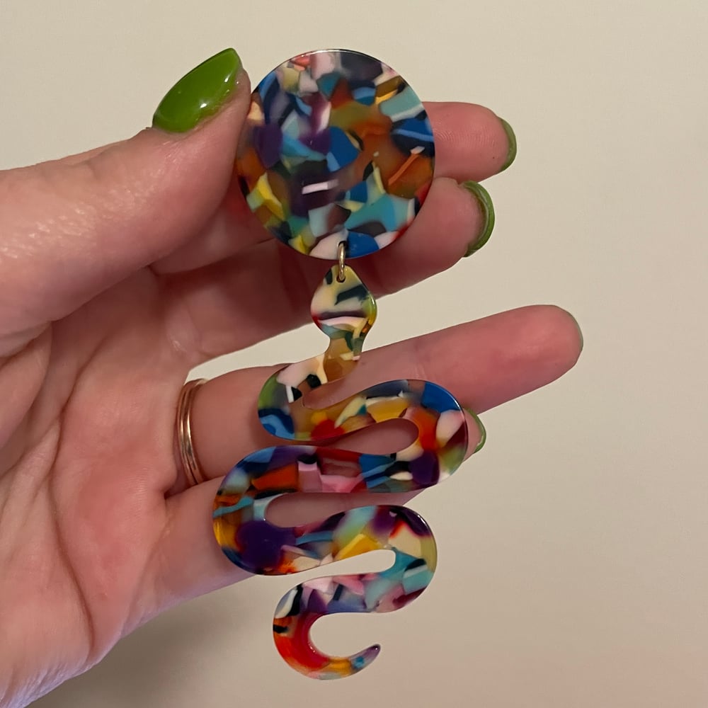 Image of Rainbow Snake Marble Dangles (sizes 9/16-1")