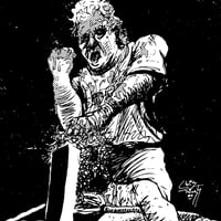 Image 1 of Dustin Rhodes vs Bunkhouse Buck (Way of the Blade Art Print)