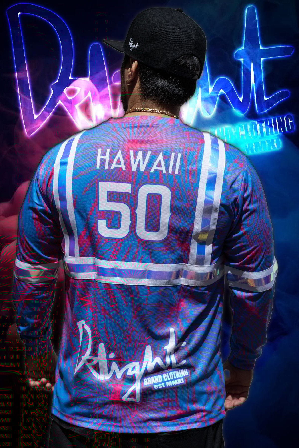 *Premium Micro-Mesh Quality* Aloha Islands Blue/Pink Tropix High Viz.