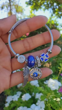 Silver Evil Eye Charm Bracelet 