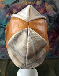 Image 4 of H.O.D. Reversible Indigo Engineered Denim Panel Crown, Reverse Side With Leather & Wool 