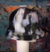 Image 2 of H.O.D. Bucket Hat Silver Camuflauge Corduroy Fabric, Reverse Side Black Quilted Satin Panels
