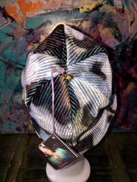 Image 3 of H.O.D. Bucket Hat Silver Camuflauge Corduroy Fabric, Reverse Side Black Quilted Satin Panels