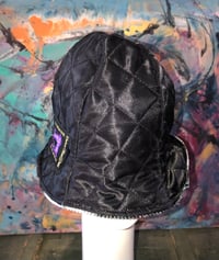 Image 5 of H.O.D. Bucket Hat Silver Camuflauge Corduroy Fabric, Reverse Side Black Quilted Satin Panels