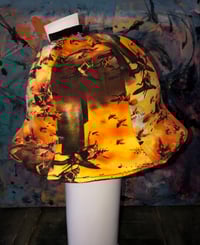 Image 2 of H.O.D. Bucket Hat Yellow Bee -Hive Wu-Tang Printed Fabric, Reverse Side All Puffy Nylon Panels