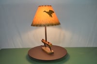 Image 5 of  Field Drag Beam Table Lamp, Weathered Wood Farm Harrow, Upcycled 1950 Agri Desk Light, #820