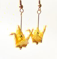 Image 1 of Origami Crane Earrings (Yellow)