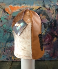 Image 1 of H.O.D. 4 Panel Leather Dome Bucket Hat With Cow Hide,  Pony Hair & Croc Leather