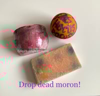 Image 3 of Drop Dead Moron! Trio Gift Set Hocus Pocus Halloween Handmade Bathbomb Body Scub Vegan