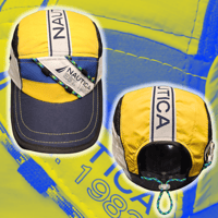 Image 1 of Yellow/Blue NAUTICA 5 panel hat (1/3)