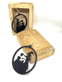 Image 3 of Witch Skull Earrings Acrylic Handmade Jewellery Halloween Horror Spooky