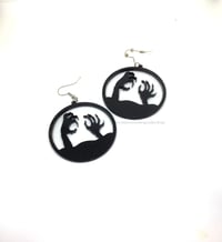 Image 1 of Zombie Hands Earrings Acrylic Jewellery Handmade Halloween Horror Spooky