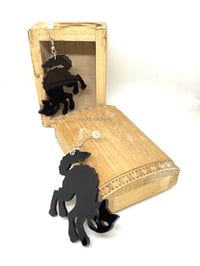 Image 2 of Black Cat Earrings Acrylic Earrings Handmade Jewellery Halloween Horror Spooky 