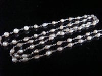 Image 1 of EDWARDIAN PLATINUM NATURAL SALTWATER PEARL CHAIN 22 INCHES