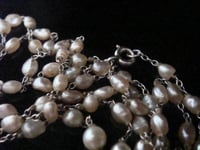 Image 2 of EDWARDIAN PLATINUM NATURAL SALTWATER PEARL CHAIN 22 INCHES