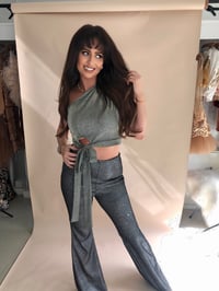Image 2 of Silver Sparkle Tie-Side Top 50% OFF LAST IN STOCK