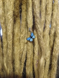 Image 1 of Blue butterfly dreadlock talisman 