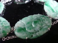 Image 2 of Edwardian 9ct large natural jade bracelet with concealed garnet clasp