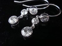 Image 1 of ART DECO 18CT OLD CUT DIAMOND DROP EARRINGS 1.20CT VS2-Si G COLOUR