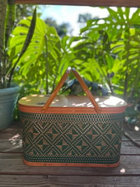 Image 1 of Vintage Woven Picnic Basket - Hawkeye Burlington Co.